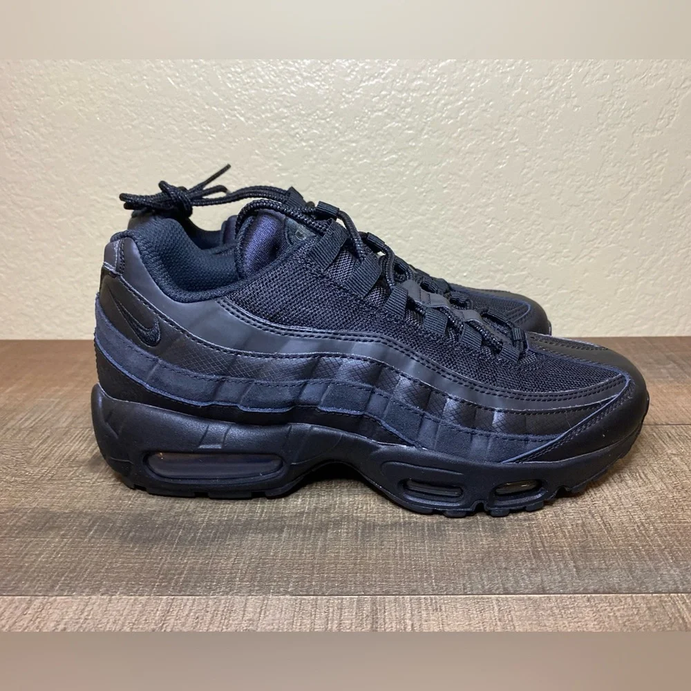 Nike Air Max 95 Essentials “Triple Black”
- Size 7 Men / 8.5 for Women